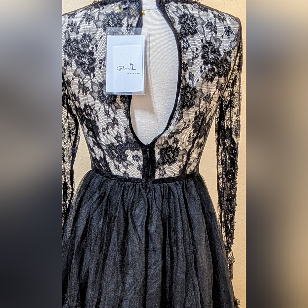 BEA-Z Gothic Black Lace & Tulle Dress - Size XS - Picture 9 of 12